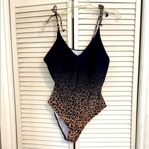 Ombré Leopard Print One Piece Swimsuit - XL NWOT